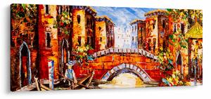 Tablou - Pictură în ulei a orașului III. (120x50 cm)