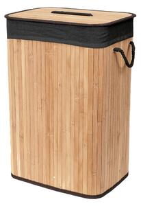 Coș de rufe negru/în culoare naturală din bambus 78 l Bamboo – Compactor
