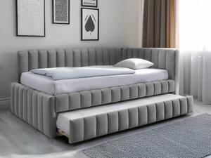 Pat tapitat COMFINO VELVET cu pat suplimentar 120x200 cm, gri