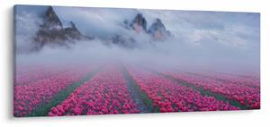 Tablou - Peisaj cu câmpuri de lalele (120x50 cm)