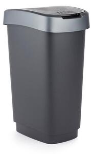 Coş de gunoi SWING TWIST, negru şi argintiu 25 l