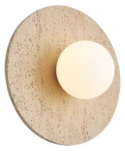 Lampă de perete Japandi Piatră Naturală Rotundă cu Sticlă Opal - Josie
