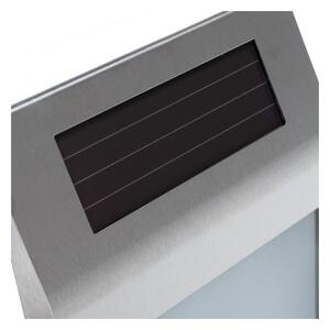 Numar de casa cu lumina LED, incarcare solara, 18x20x3 cm, baterie reincarcabila, otel si sticla