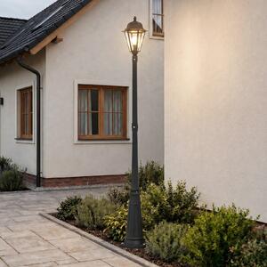 Lindby lumina de exterior Edana, 211 cm, antracit, E27, IP44, Negru, Aluminiu, Modern