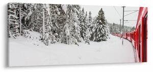 Tablou - Tren într-un peisaj înzăpezit (120x50 cm)