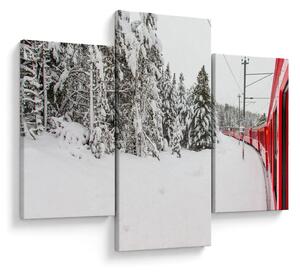 Tablou - Tren într-un peisaj înzăpezit (90x60 cm)