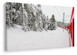 Tablou - Tren într-un peisaj înzăpezit (90x60 cm)