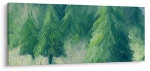 Tablou - Conifere pictate (120x50 cm)