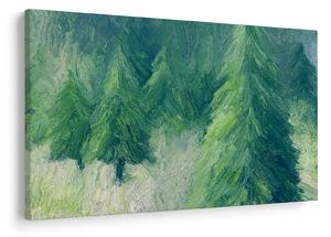 Tablou - Conifere pictate (90x60 cm)