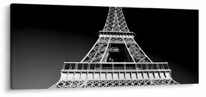 Tablou - Turnul Eiffel, alb-negru (120x50 cm)