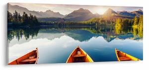 Tablou - Lac cu bărci (120x50 cm)