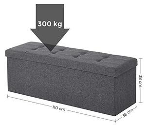 Banca de depozitare, Songmics, 110 x 38 x 38 cm, 300 Kg, LSF77K, Gri