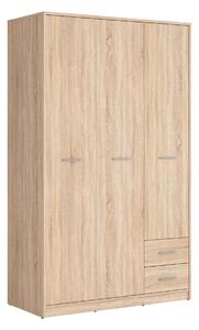 Dulap NEPO PLUS, stejar sonoma, PAL, cu 3 usi si 2 sertare, 119x55x197