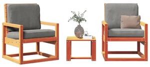 Set mobilier grădină, 3 piese, maro ceruit, lemn masiv pin