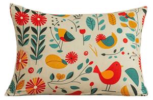 Husa decorativa pentru perna RETRO PASARE 50x70 cm, colorat