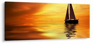 Tablou - Sailboat la apus de soare (120x50 cm)