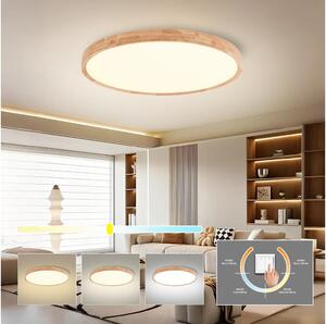 Brilagi - Plafonieră LED WOODROUND, 70 W, 230 V, 3000/4000/6000 K, diam. 80 cm