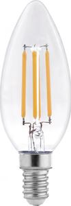 Bec LED cu filament C37, soclu E14, 6W, 230V, 3000K