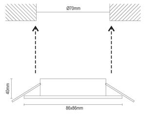 Ramă pentru spot încastrat GU10 8,6x8,6 cm albă