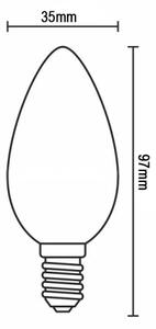 Bec LED cu filament C37, soclu E14, 6W, 230V, 3000K
