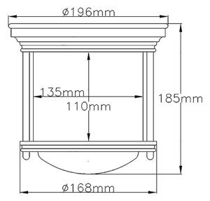 Quintiesse QN-HADRIAN-MINI-F-CM-CLEAR - Plafonieră de exterior HADRIAN 1xE27/60W/230V IP44