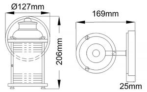 Quintiesse ASHLAND BAY QN-ASHLANDBAY1-PC-BATH - Aplica exterioară 1xE27/60W/230V IP44