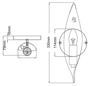 Quintiesse QN-WILLOW1-CBK - Aplică de perete WILLOW, 1xE14/40W/230V, auriu/negru