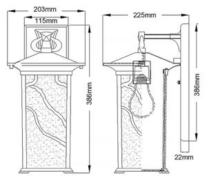 Quintiesse QN-MORRIS-L - Lampă de perete pentru exterior MORRIS L 1xE27/60W/230V IP44, finisaj bronz