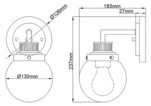Quintiesse QN-POPPY1-PC-BATH - aplică de perete pentru baie POPPY, 1xE27/60W/230V, IP44, crom lucios