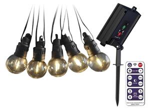 Șir solar LED 10xLED/0,5W/4,5V 12 m 3000K IP44 + telecomandă