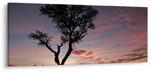 Tablou - Copac și nuanțe roșiatice (120x50 cm)