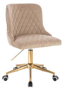 HR940K Scaun Latte din Catifea cu Bază Aurie