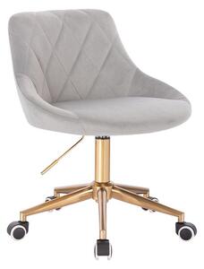 HR1054K Scaun Gri Catifea cu Bază Aurie