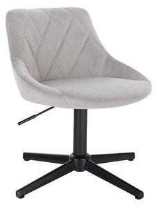 HR1054CROSS Scaun Gri Catifea cu Bază Neagră
