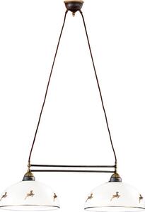 Kolarz 731.82.151 - Lustră pe cablu NONNA 2xE27/75W/230V cu motive de cerb, roz auriu