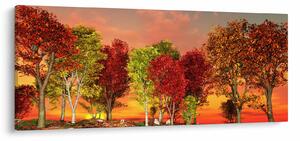 Tablou - Copaci colorate (120x50 cm)