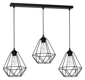 Lampă suspendată BASKET 3xE27/60W/230V negru