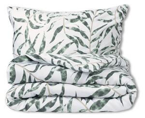 Lenjerie de pat Matex Satin Frunze tropicale , 140 x 200 cm, 70 x 90 cm