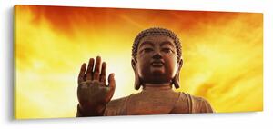 Tablou - Buddha cu fundal roșu și galben (120x50 cm)