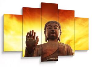 Tablou - Buddha cu fundal roșu și galben (150x105 cm)