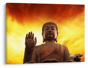 Tablou - Buddha cu fundal roșu și galben (70x50 cm)