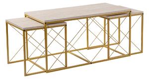 Masă de cafea Defne Gold Travertine
