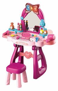 Baby Mix Masă de toaletă pentru copii cu scaunroz, 57 x 29 x 69,5 cm