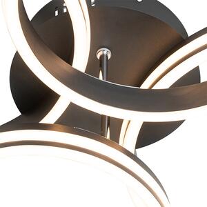 Plafoniera neagră cu LED în 3 trepte reglabilă 4 lumini - Navara