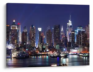 Tablou - Zgârie-nori din New York iluminate (70x50 cm)