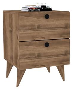 Noptiera Karen cu 2 sertare culoare nuc 55 cm