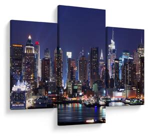 Tablou - Zgârie-nori din New York iluminate (90x60 cm)
