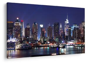 Tablou - Zgârie-nori din New York iluminate (90x60 cm)