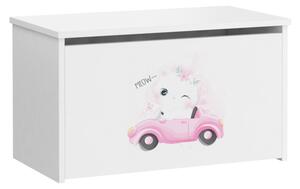 Cutie de depozitare VERA, 73x42x40, albă/kočka v autě
