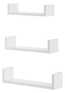 Set 3 rafturi de perete NEXA albe